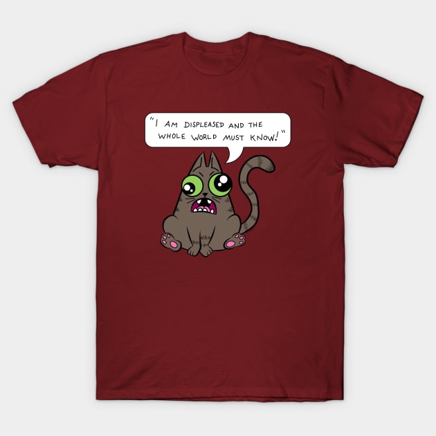 Displeased Cat T-Shirt by stevenselbyart